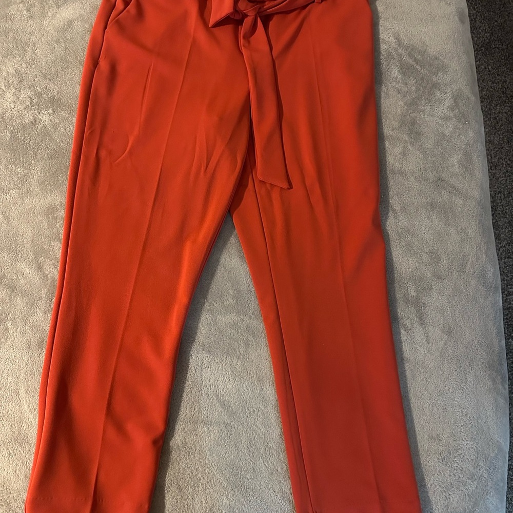 Jules & Leopold Vibrant Orange Tie-Waist Trousers